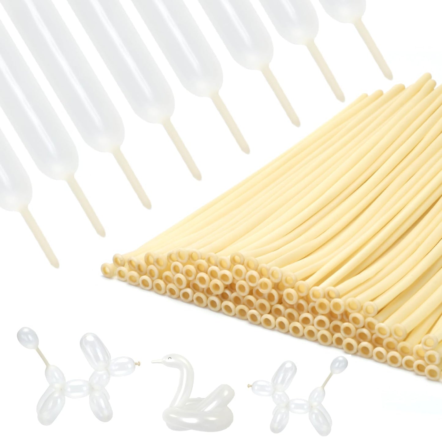 100Pcs Clear 260 Balloons Transparent Long Balloons for Balloon Garland Thickening Skinny Latex Twisting Balloon for Animals Modeling Magic Clown Birthday Wedding Party Decorations