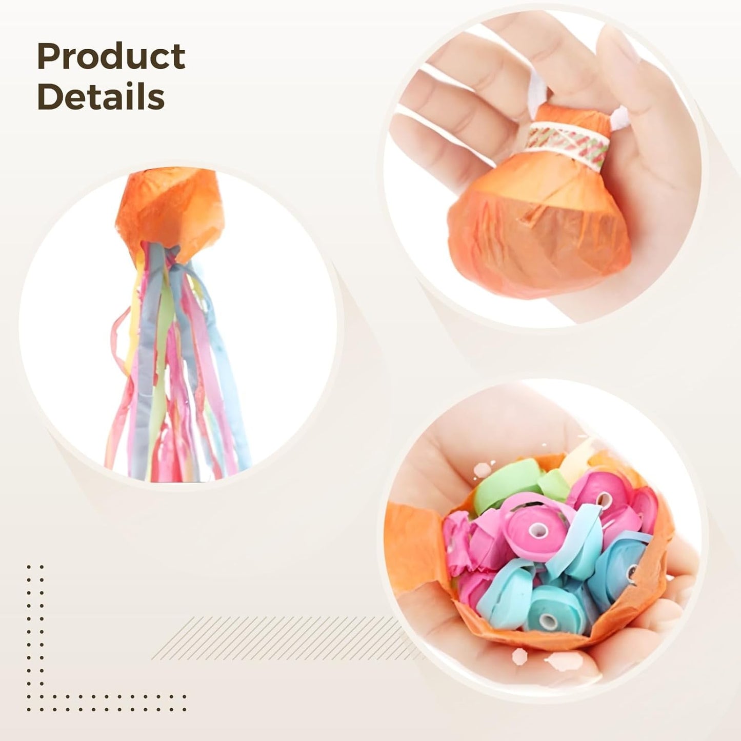25 Pcs No Mess Confetti Streamers for Weddings and Parties, Colorful Balloon-Style Poppers, Easy to Use, Mess-Free Celebration Decor, Ideal for Events and Photo Shoots