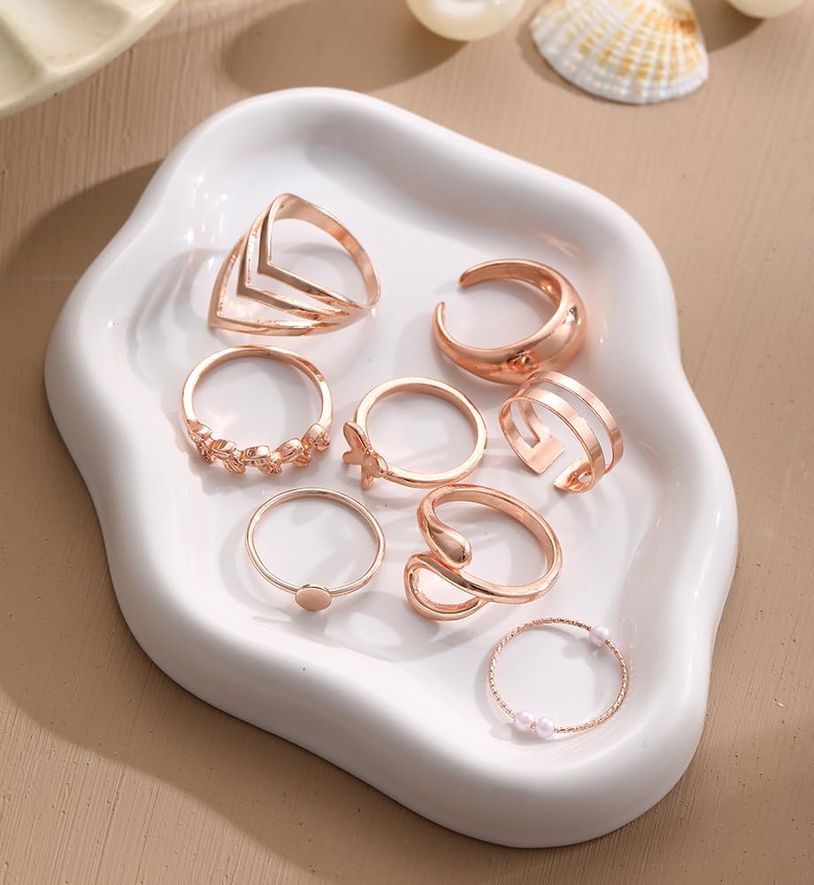 iF YOU 25 Pcs Gold Knuckle Ring Set for Women, Chunky Stackable Finger Midi Rings, Silver Simple Stacking Cute Rings Pack Trendy Stuff Jewelry Gift