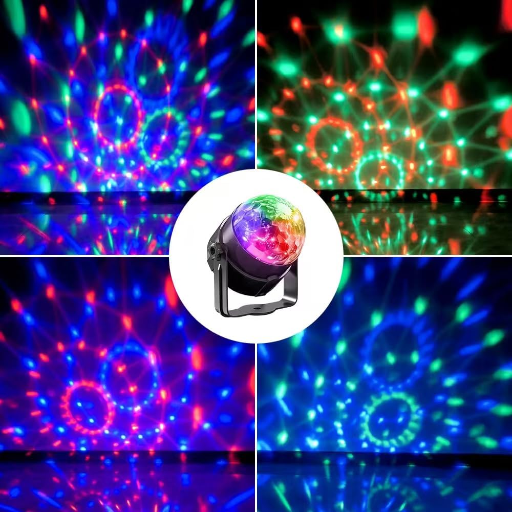 2-Piece Set of Party Lights, Voice Controlled Flash with Remote Control, Disco Ball Lights, Family Room Parties, Wedding Bars, KTV Karaoke/New Year's Eve Halloween Christmas Decorations.