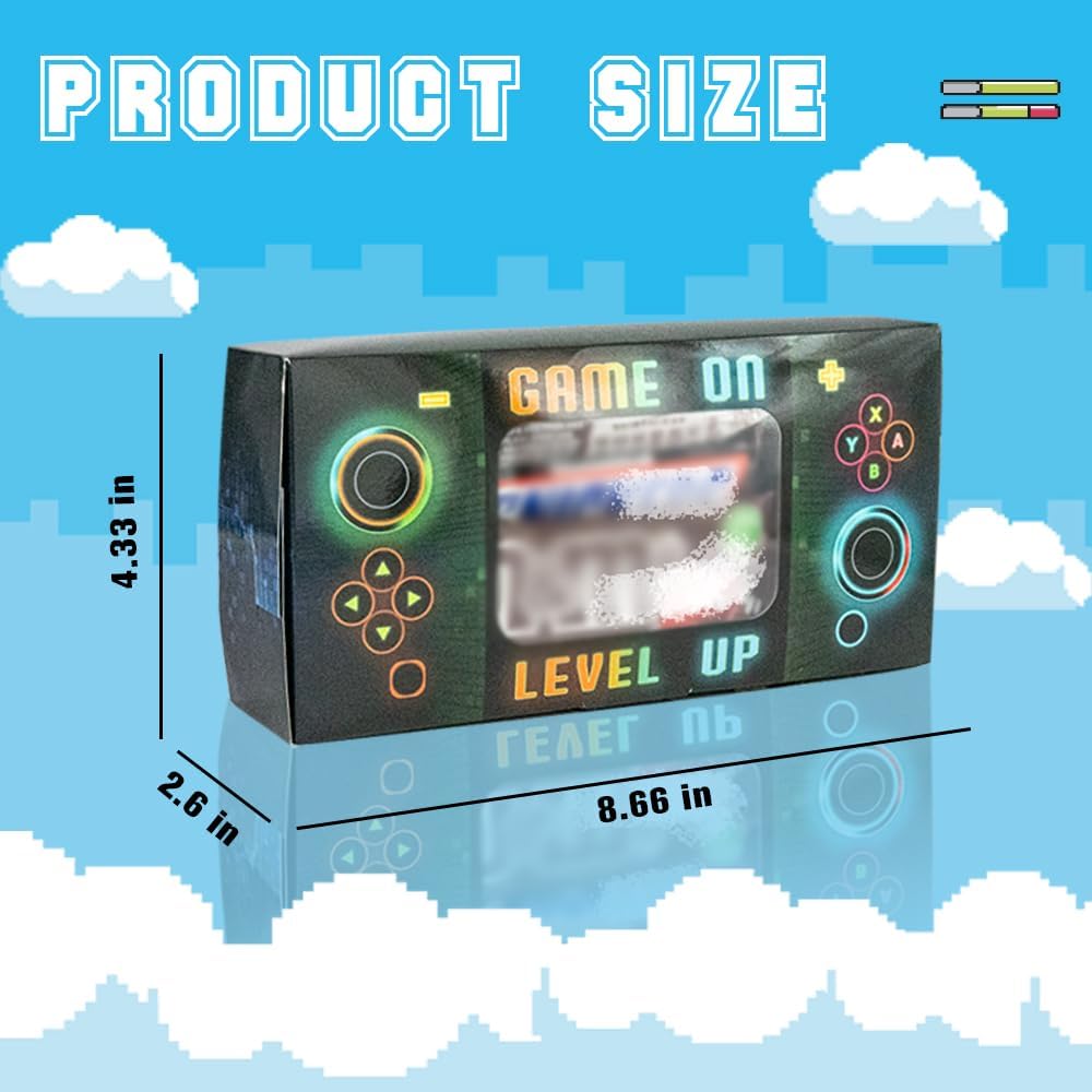 Shescrzionu Video Game Party Favors Boxes 12 PCS-Perfect Gamer Decors Party Favor Boxes with Window, Birthday Decorations Video Game Birthday Decorations Bags Gifts Aa13