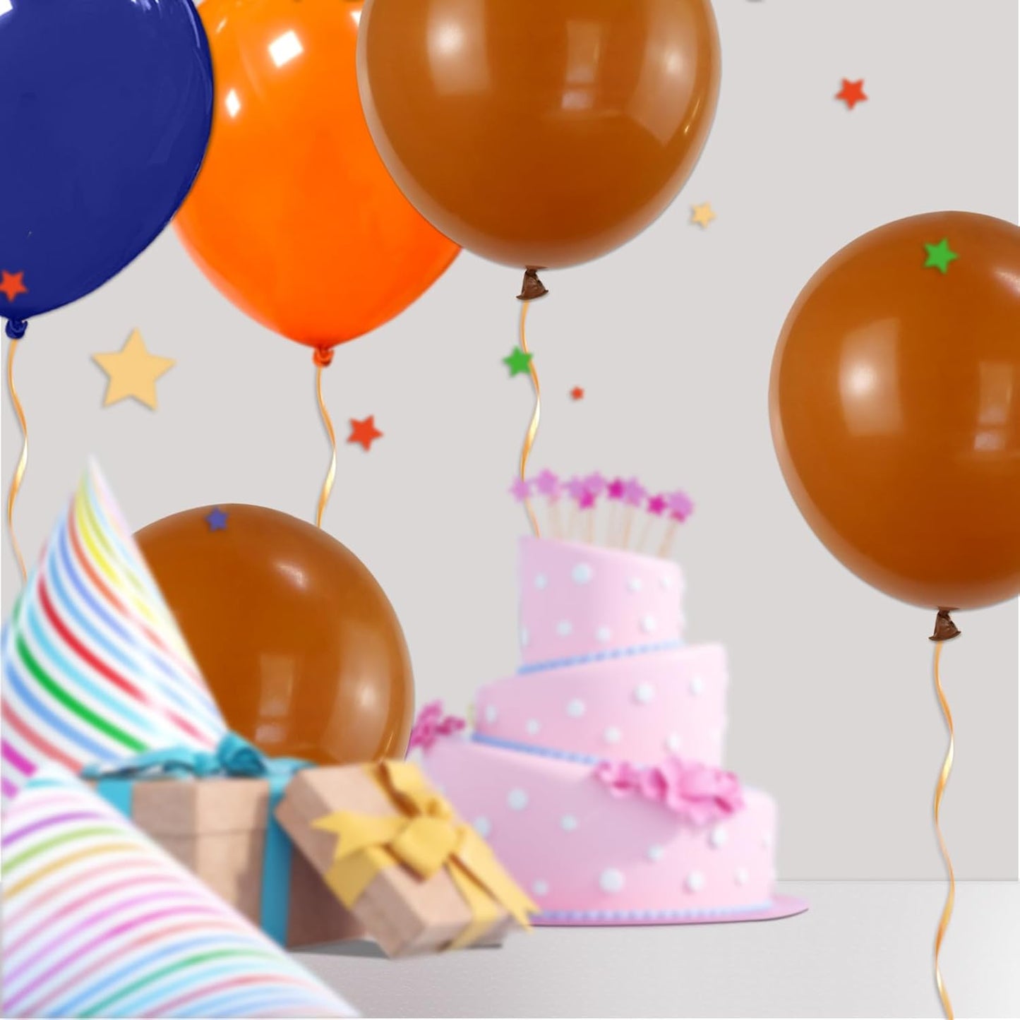 32Pcs Brown Big Balloons 18 Inch, Round Large Brown Latex Party Balloons for Birthday Wedding Decorations.