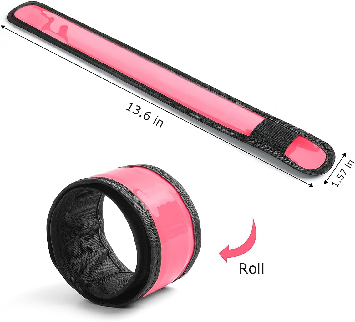 esonstyle Pack of 6 LED Light Up Band Slap Bracelets Night Safety Wrist Band for Cycling Walking Running Concert Camping Outdoor Sports