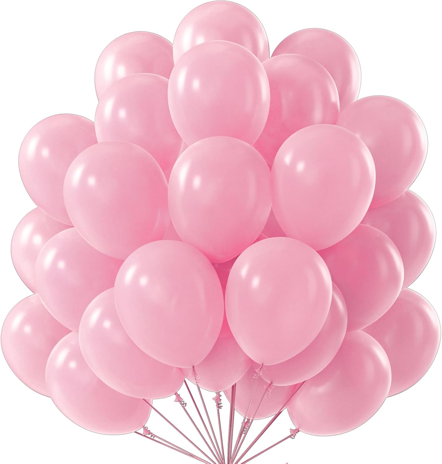 PartyWoo Pearl Pink Balloons 50 pcs 12 Inch Light Pastel Baby Pink Latex Helium Balloons for Wedding Baby Shower Gender Reveal Bachelorette Bridal Shower Princess Birthday Party Decorations Pink-Z58