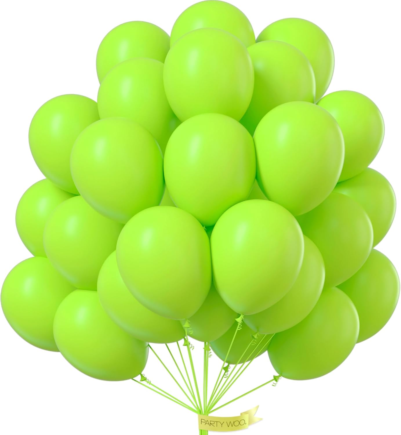 PartyWoo Lime Green Balloons 50 pcs 12 Inch Neon Latex Helium Balloons for Graduation Halloween Safari Dinosaur Summer Weddings Baby Showers Birthday Party Decorations Green-Y6