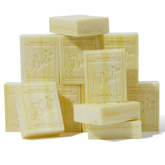 BELA Patchouli Soap 3.3 OZ Pack of 12, French Triple Milled Bar Soap with Organic Shea Butter, Hand, Face and Body Was Bar Made in Australia