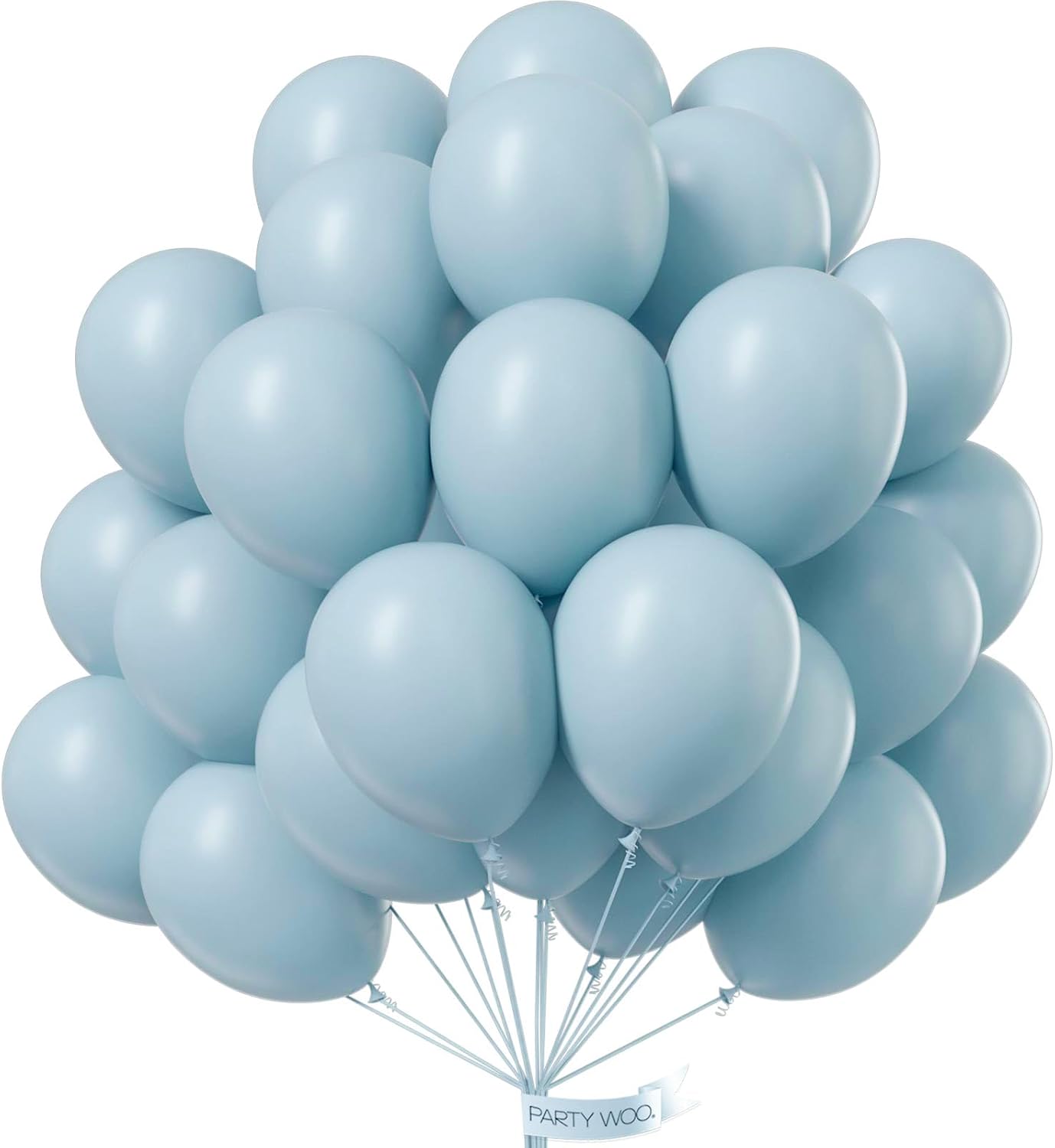 PartyWoo Dusty Blue Balloons 50 pcs 12 Inch Light Blue Aqua Latex Helium Balloons for Graduation Wedding Baby Shower Gender Reveal Anniversary Graduation Birthday Party Decorations Blue-F28