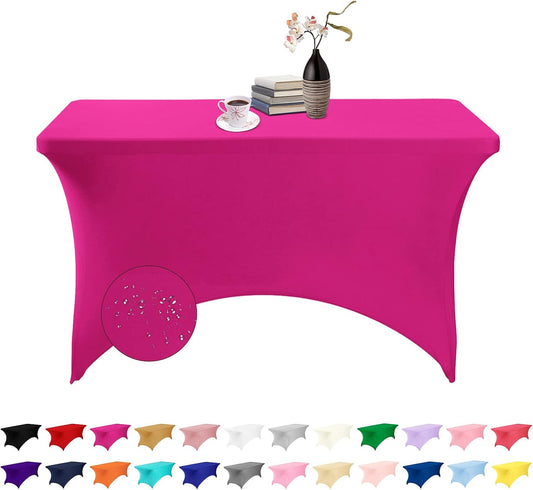 Spandex 4ft Waterproof Table Cover for Party,Wedding, Banquet, and Events(Fuchsia)