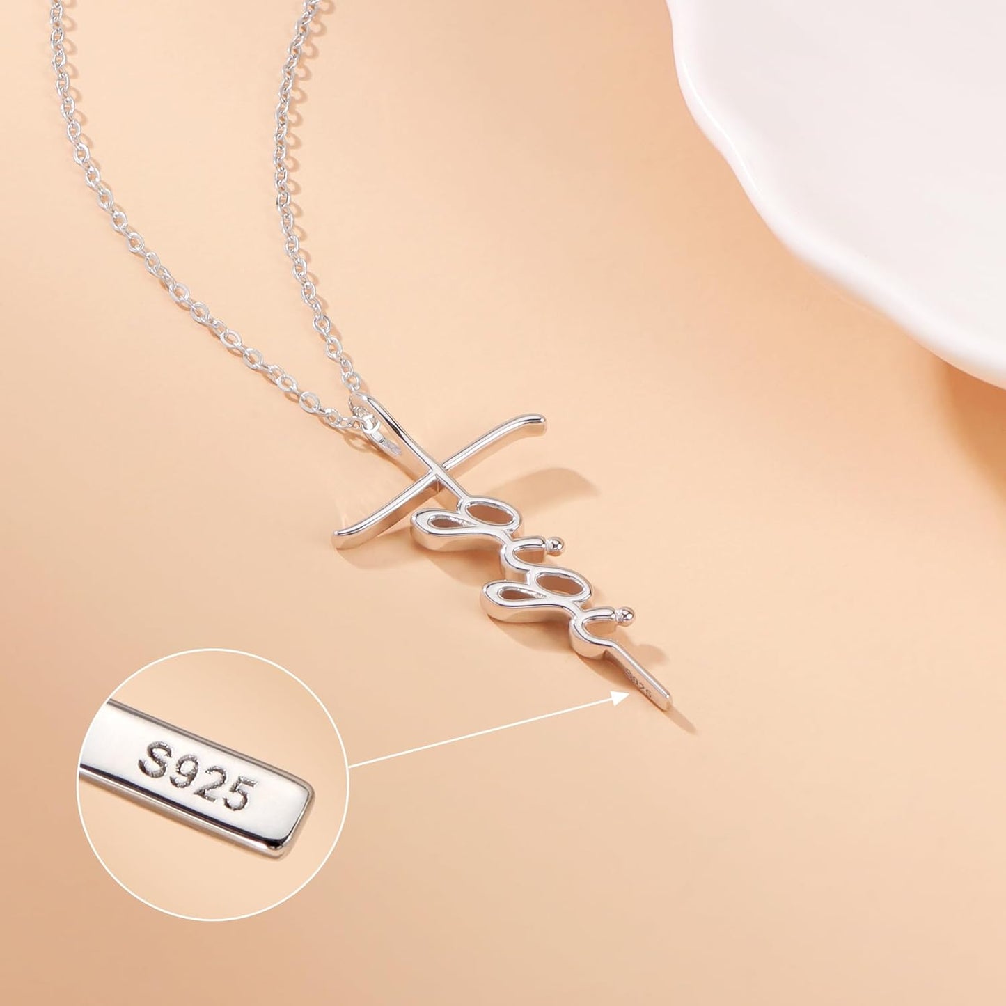 Lcherry Faith Cross Pendant Necklace for Women Religious Christian Jewelry Mother's Day Gifts for Women