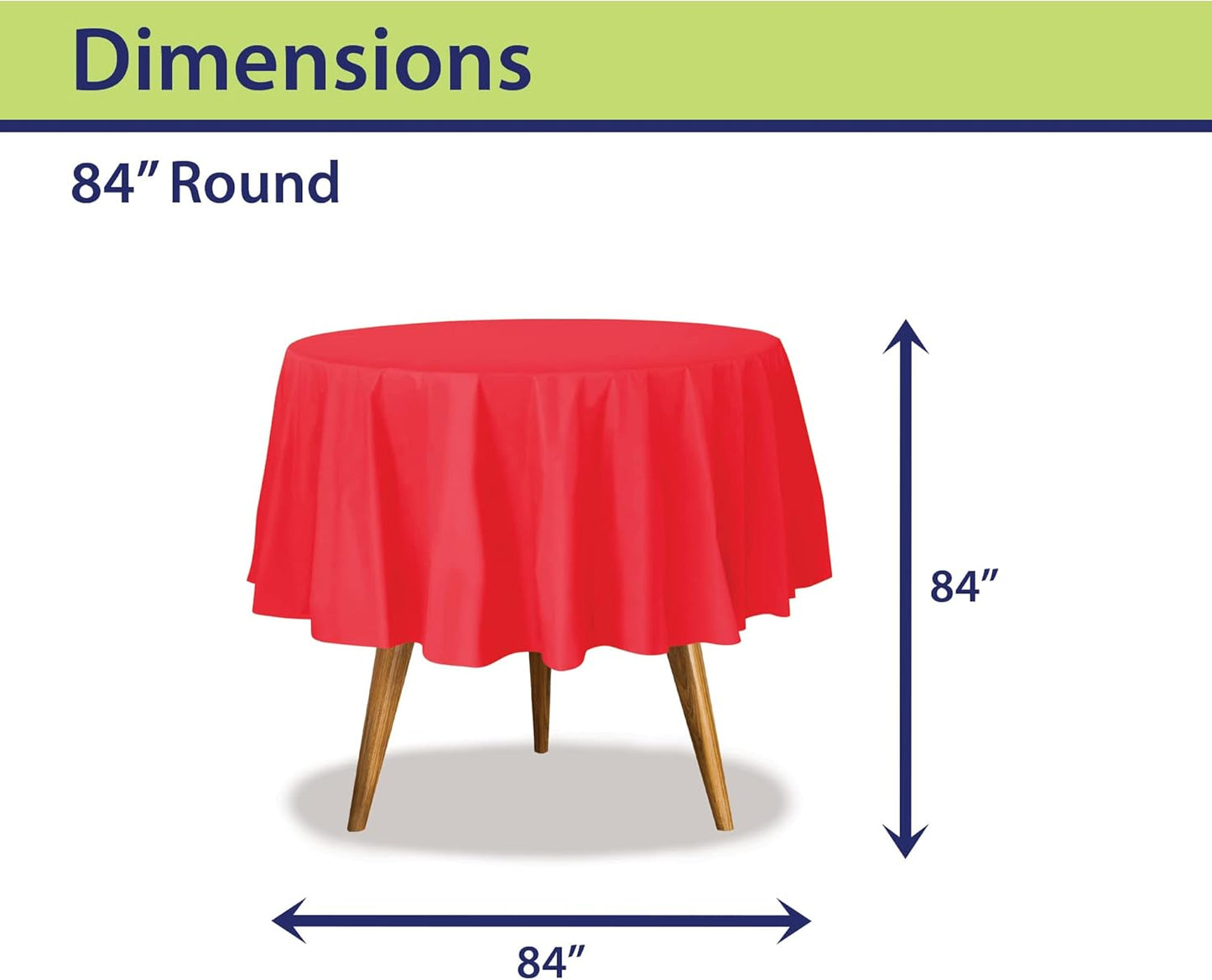 Red Disposable Plastic Tablecloth for Round Tables (12 Pack) 84 inches Table Cloths for Parties, Events & Weddings, Indoors & Outdoors, Plastic Table Cover
