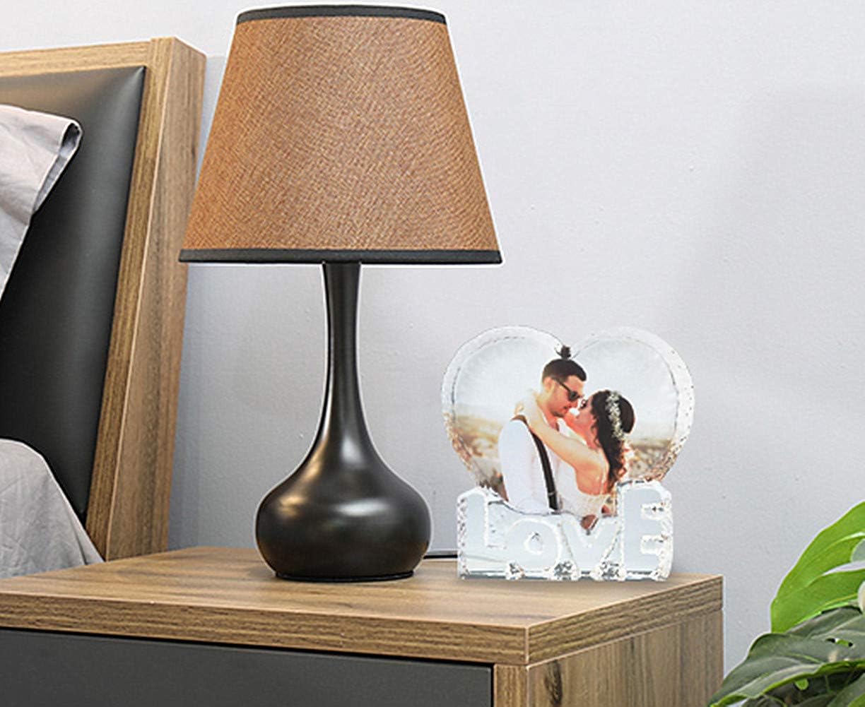 FANF&YKPY Personalized Crystal Custom Color Pictures - Heart-shaped Crystal Photo Frame, Birthdays, Wedding Anniversaries gift for her, Wedding Gifts, for Girlfriends, Husbands,Wife,Friends