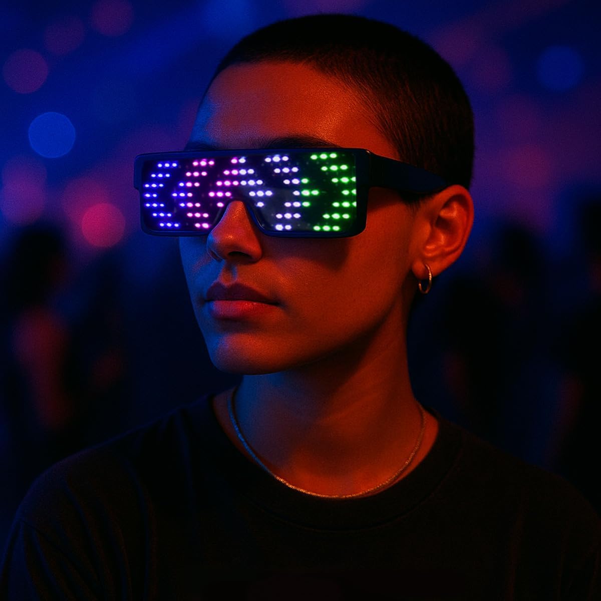 LED Glasses: Light Up Sunglasses with Long-Life Battery, Neon, 11 Patterns