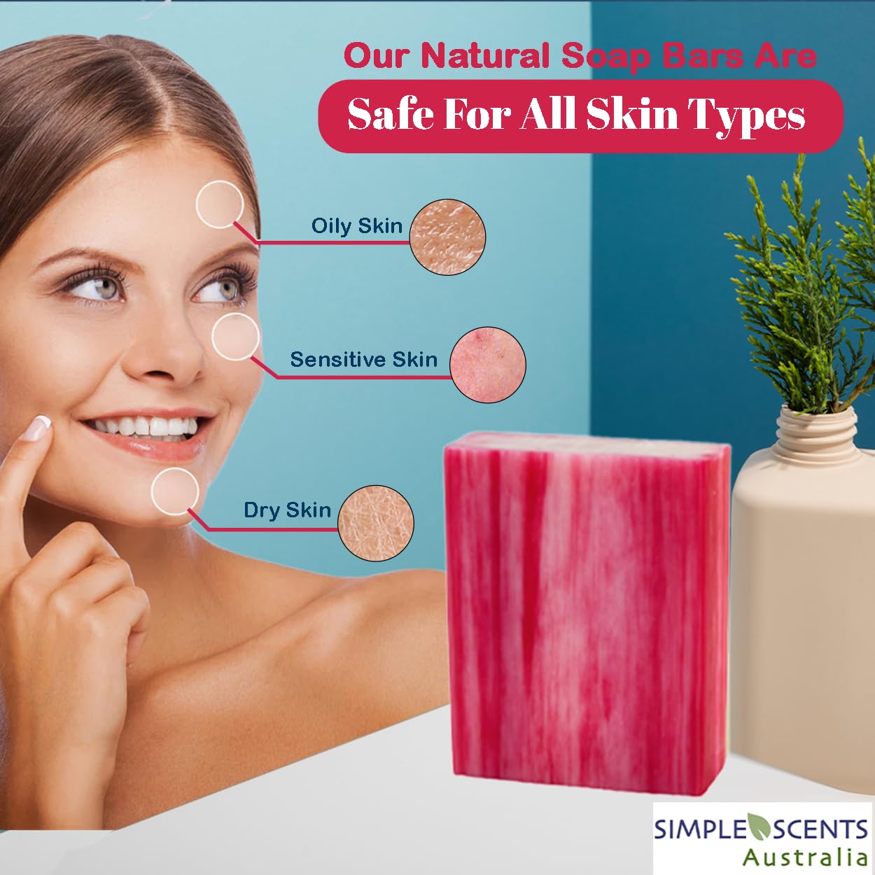 Simple Scents Australia Goats Milk and Berries Scented Natural Soap Bars (12 Bars), 3.5oz Moisturizing French Triple Milled Soap Bars Enriched with Shea Butter - Pure Plant Oil Bath & Body Bars