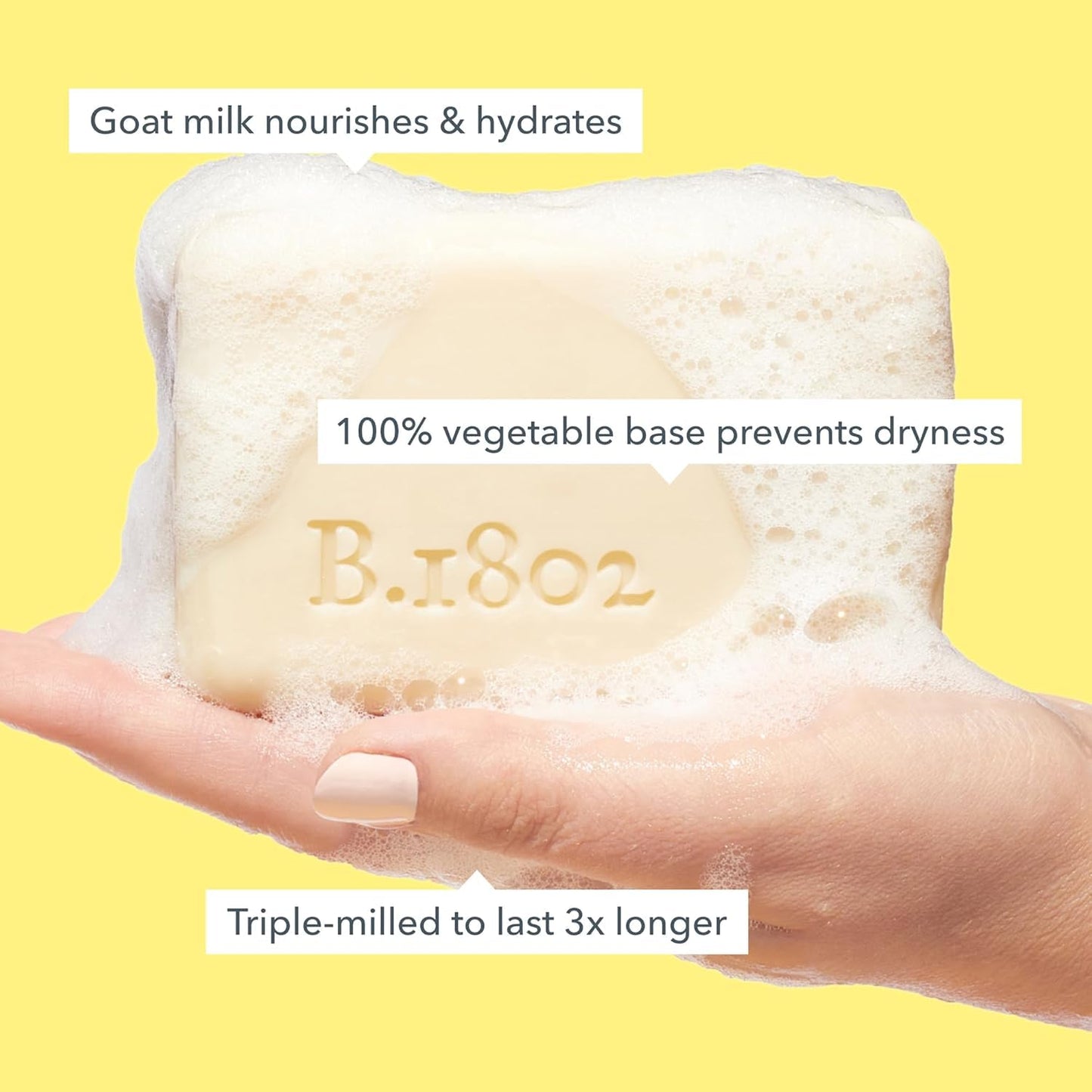 Beekman 1802 Goat Milk Body Soap Bar, Almond Honey Cookie - Scented - 9 oz - Nourishes, Moisturizes & Hydrates - 100% Vegetable Soap with Lactic Acid - Good for Sensitive Skin - Cruelty Free
