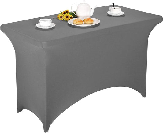 LZY Spandex Fitted Stretch Table Cover for 4ft or 6ft or 8ft Folding Table, Rectangular Cocktail Tablecloth, Perfect for Party or Banquet