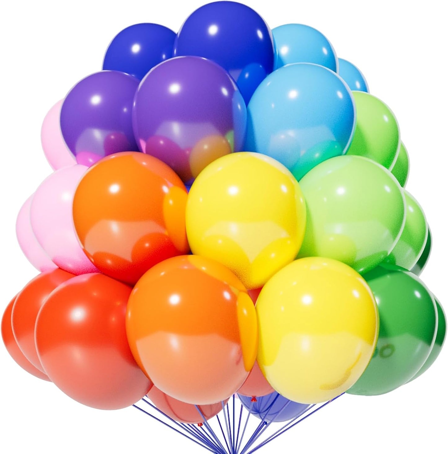 KAWKALSH 120 Balloons Rainbow Set 12 Inches, Assorted Color Latex Balloons Made With Strong Multicolored Latex for Birthday Baby Shower Wedding Party Supplies Arch Garland Decoration