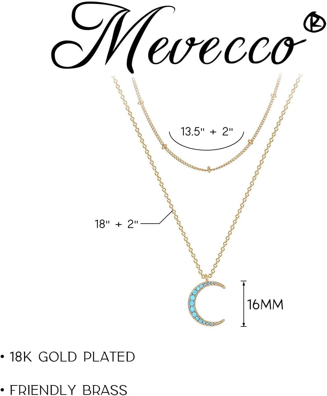 MEVECCO Layered Heart Necklace Pendant Handmade 18k Gold Plated Dainty Gold Choker Arrow Bar Layering Long Necklace for Women