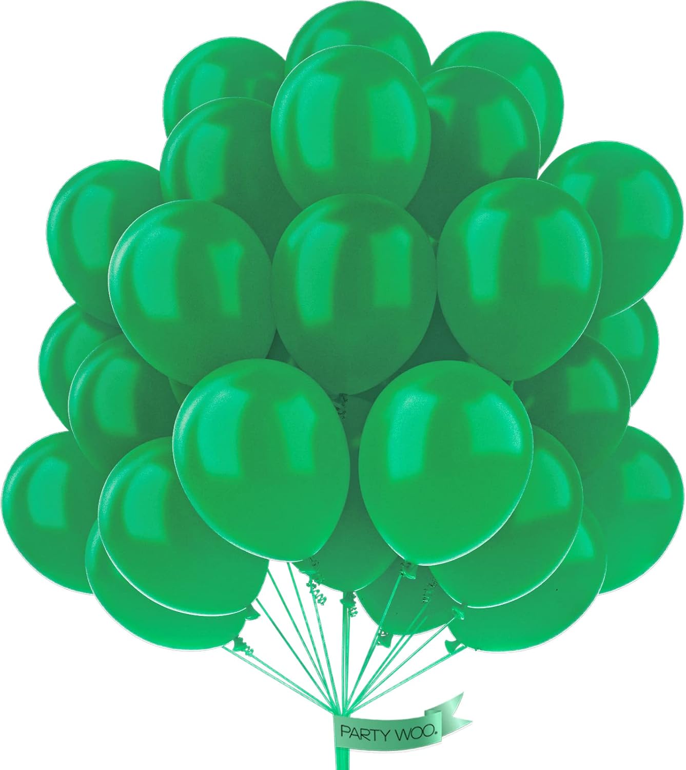 PartyWoo Dark Green Balloons 50 pcs 12 Inch Pearl Hunter Emerald Forest Green Latex Helium Balloons for Graduation Christmas Jungle Safari Baby Shower Birthday Party Decorations Green-Z26