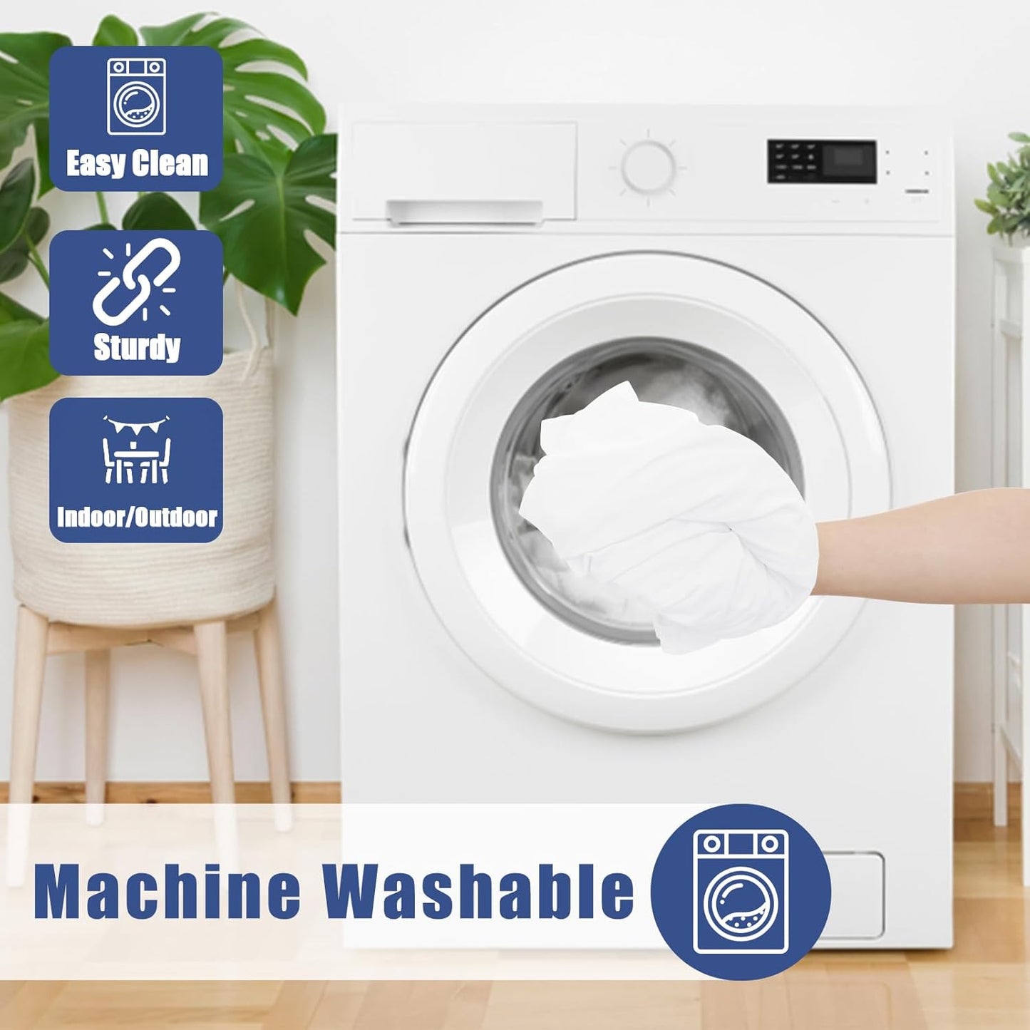 Spandex 6 Foot Rectangle Table Cloth 2 Pack, Elastic Fitted Tablecloths for Picnic, Stretch Washable Patio Table Cover for Outdoor, Camping, Banquet and Parties (White, 30"x72")