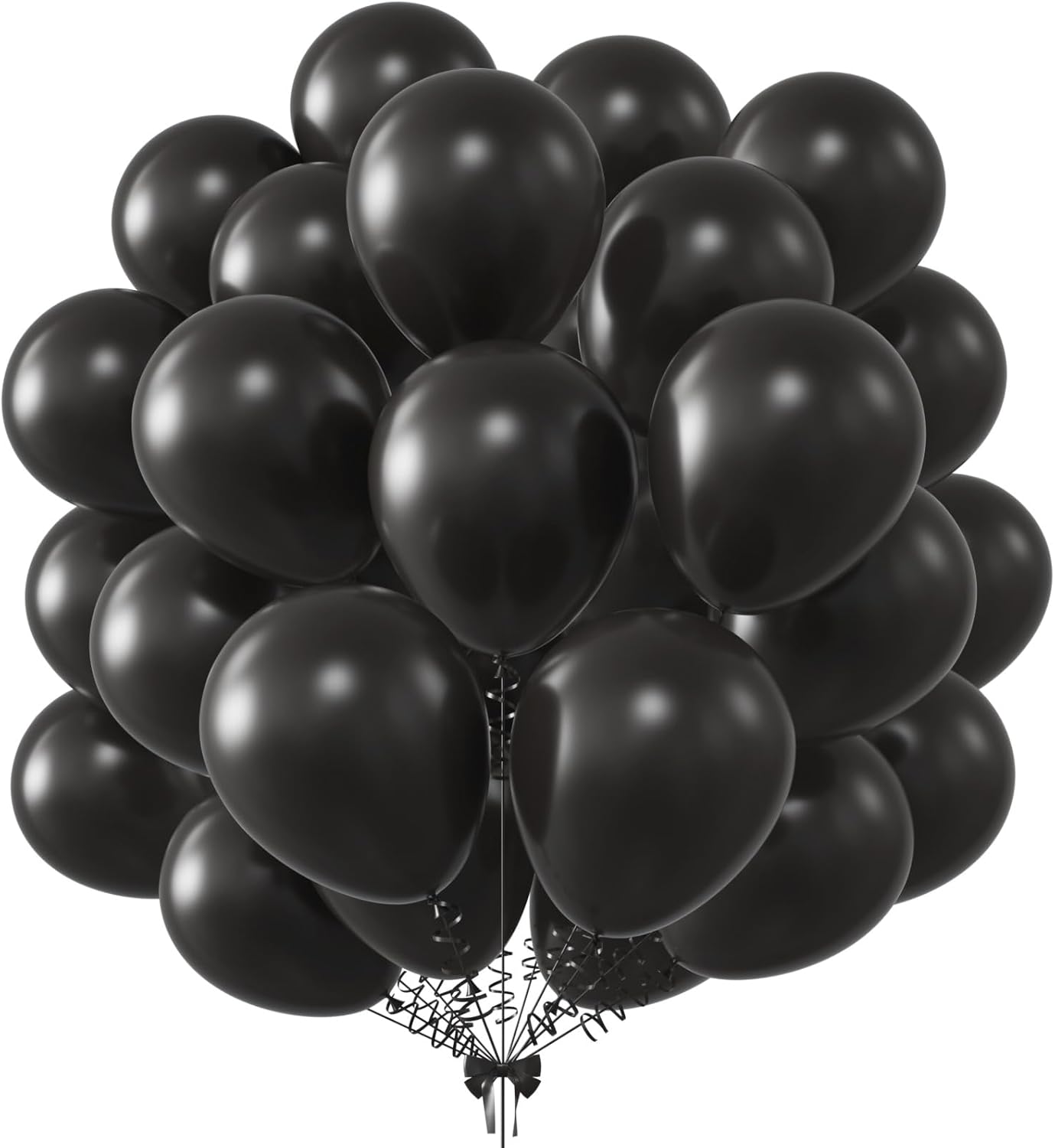 KALOR 12 Inch Black Balloons, 50 Pcs Latex Helium Balloons for Kid's Birthday Party, Baby Shower, Wedding, Graduate Party Decorations