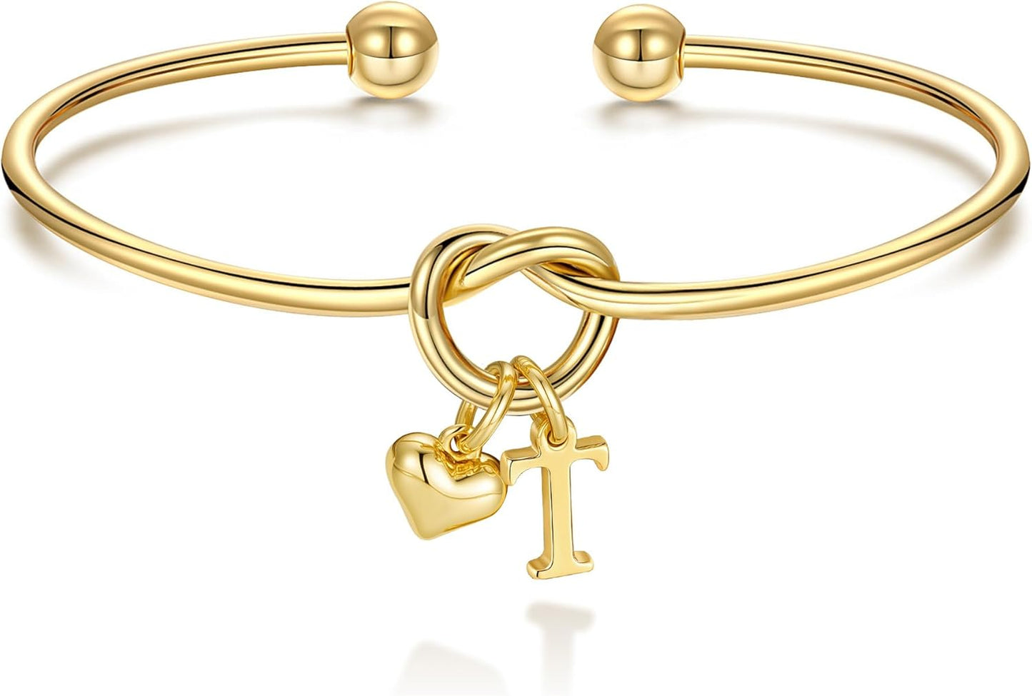 M MOOHAM Christmas Gifts for Women Teen Girls - Knot Initial Bracelets for Women, Bridesmaid Gifts Bridesmaids Proposal Gift Dainty Knot Letter A-Z Heart Initial Bracelet Jewelry Friendship Bracelets