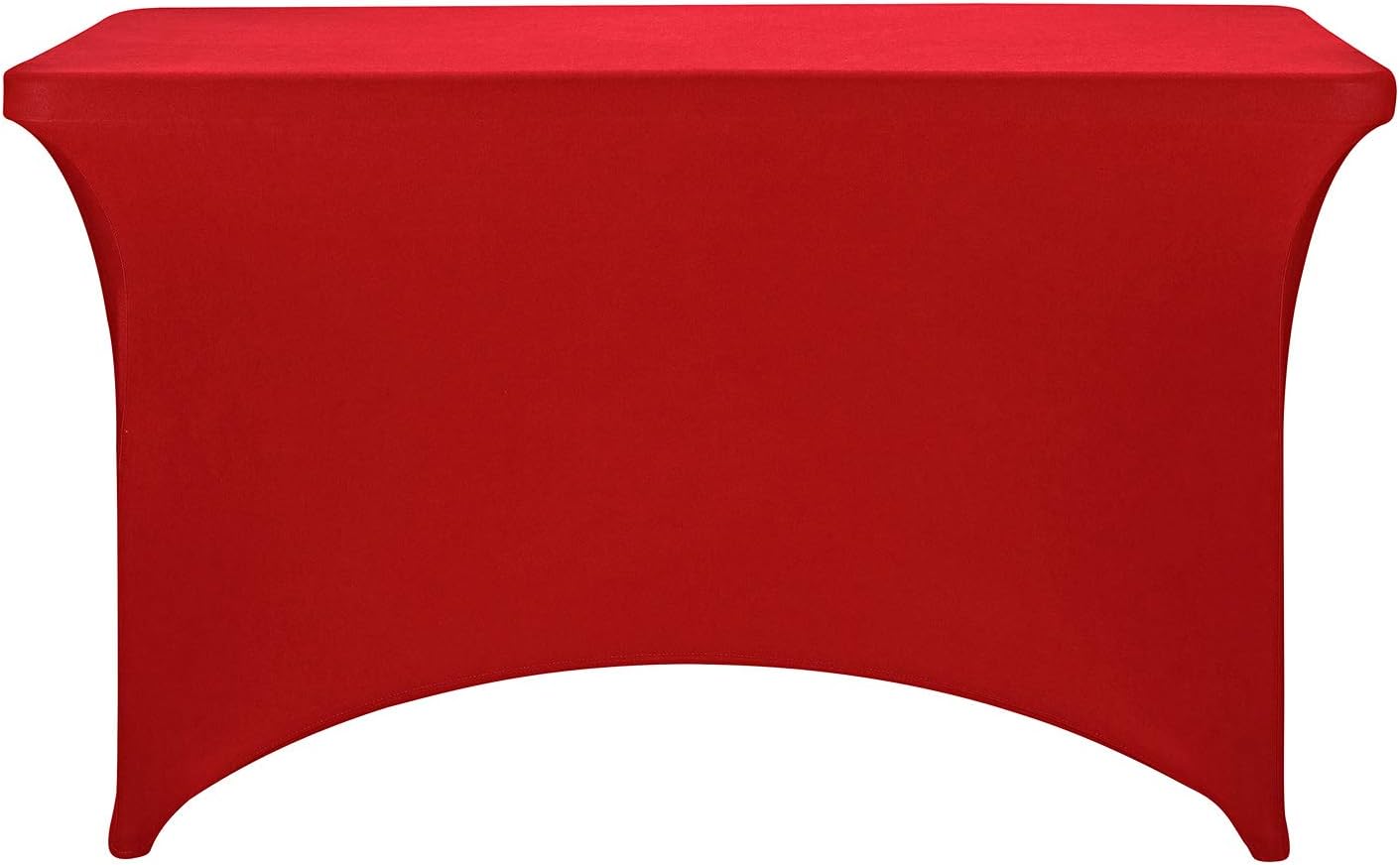 FORLIFE Spandex Table Cover - Fitted 4ft Rectangular Tablecloth, Stretch Patio Cover, Universal for Wedding, Banquet, Party (Red)