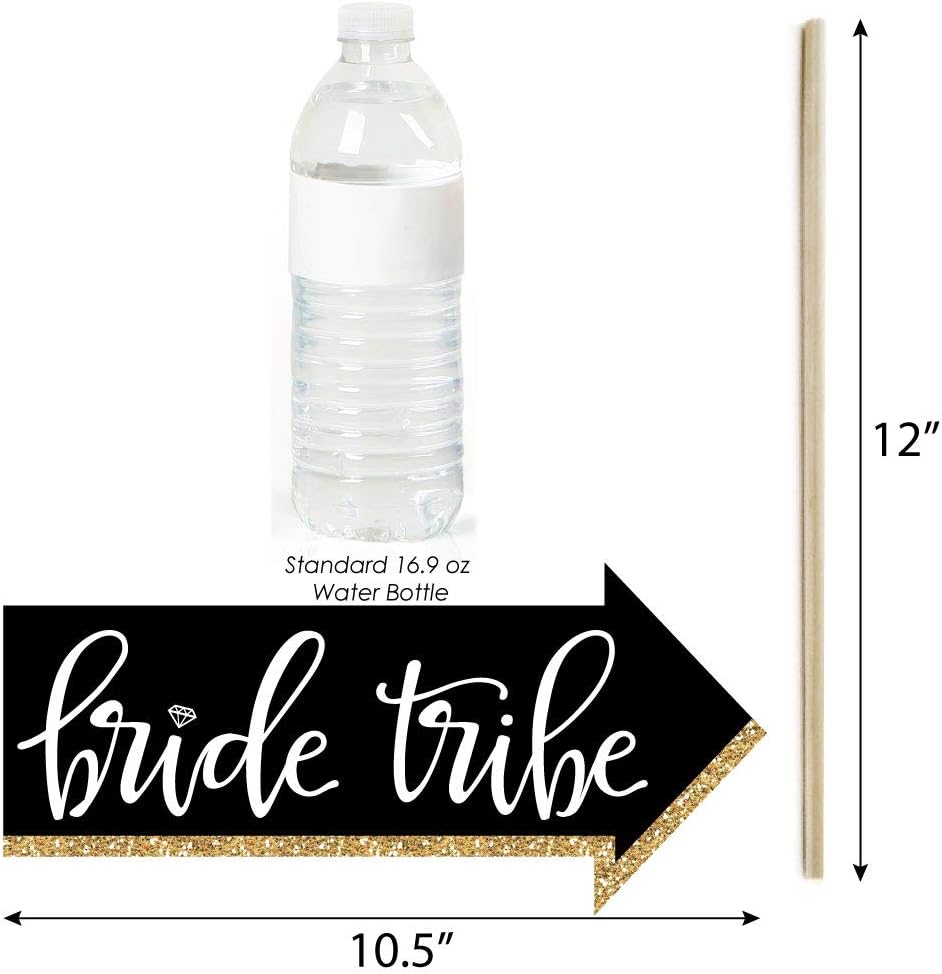 Funny Bride Tribe - Bridal Shower & Bachelorette Party Photo Booth Props Kit - 10 Piece