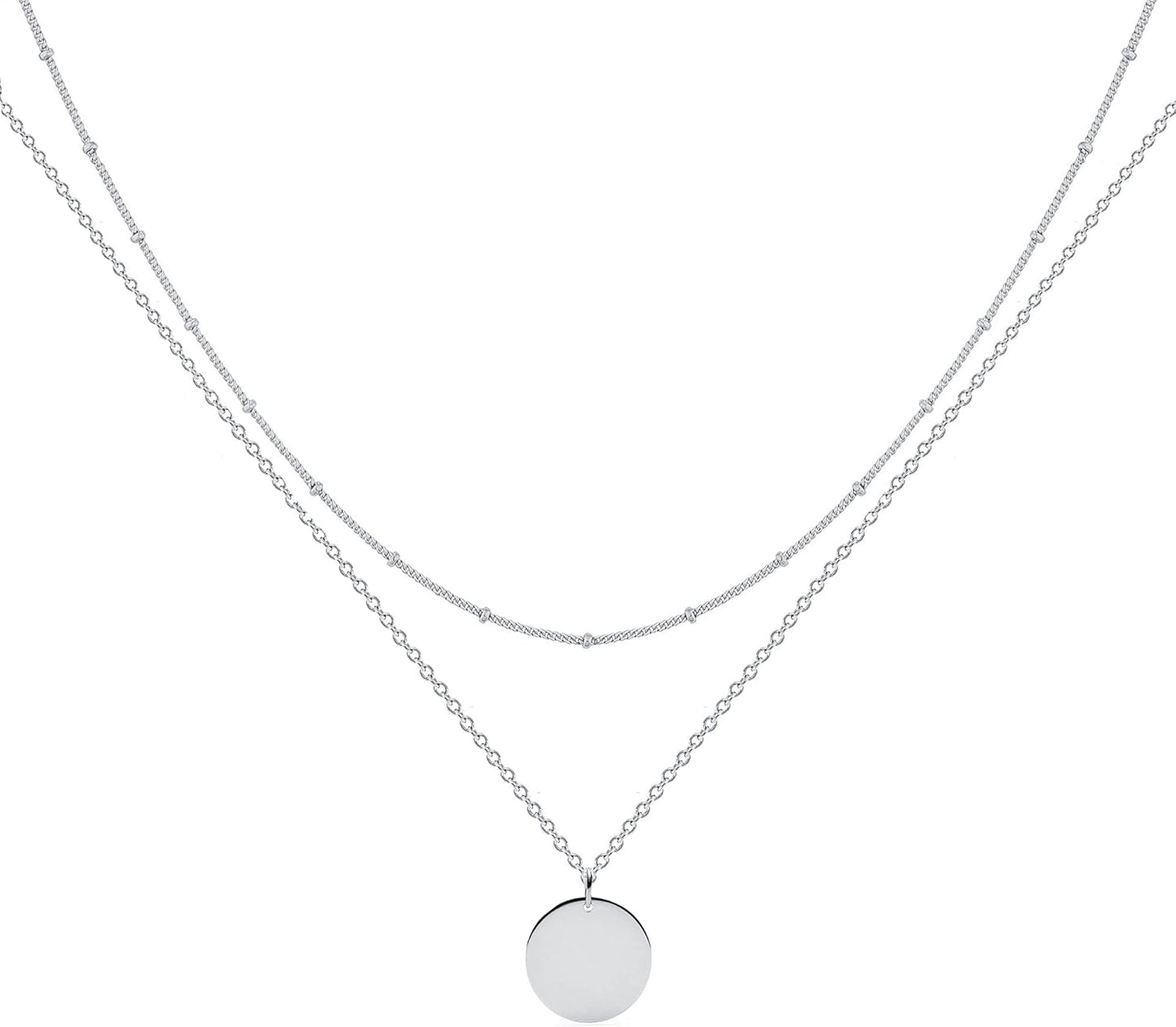 MEVECCO Layered Heart Necklace Pendant Handmade 18k Gold Plated Dainty Gold Choker Arrow Bar Layering Long Necklace for Women