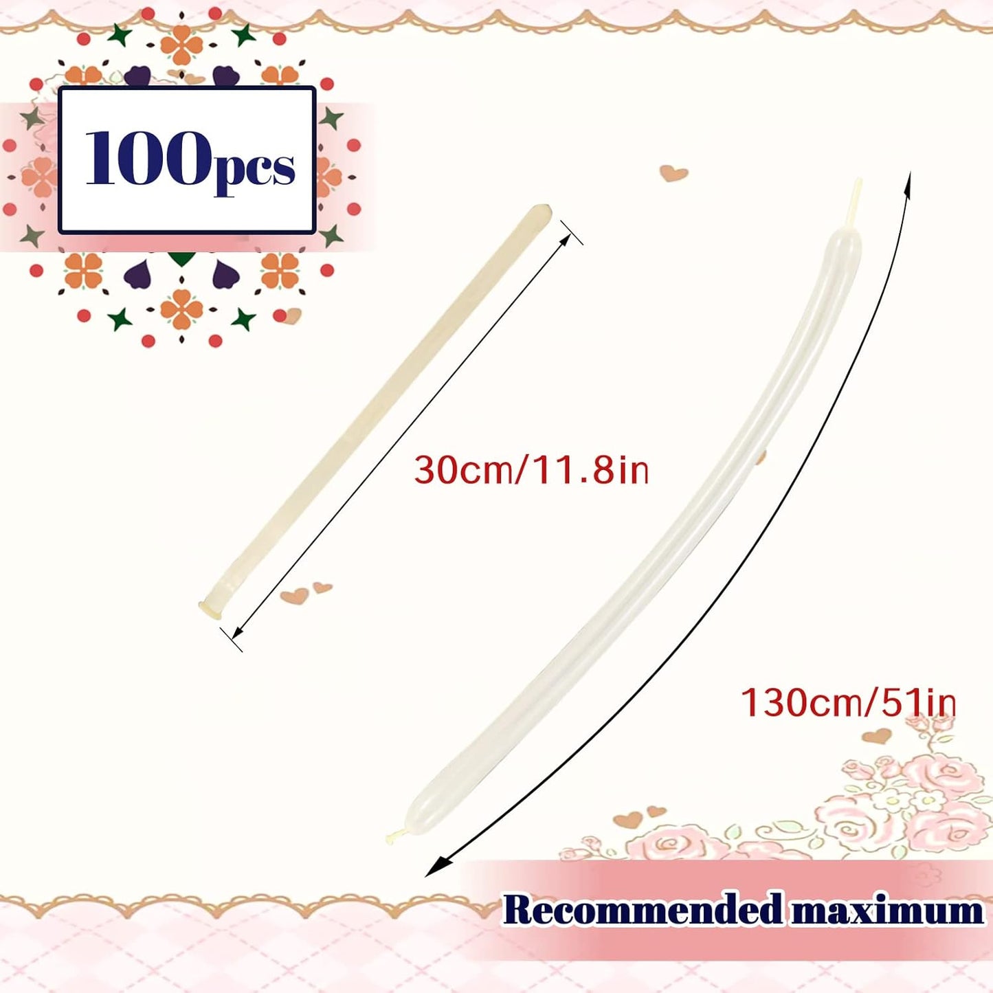 260 Balloons Clear Long Balloons 100 Pack Twisting Animal Balloon Thickening Latex Transparent Modeling Long Magic Balloons for Animal Model Weddings Birthdays Festival Party Decorations