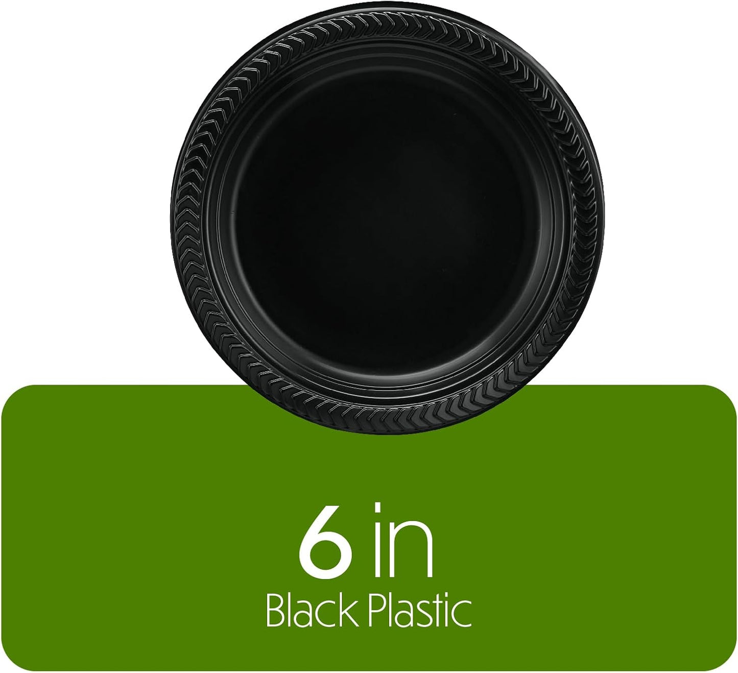 PLASTICPRO 100 PCS Small Black Plastic Plates, Light Weight 6 Inch Plastic Dessert Plates, Disposable for Party and Wedding