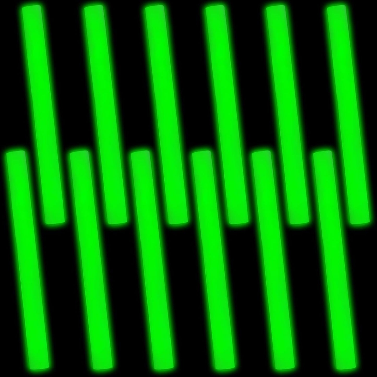 Glow Foam Wand, 36 Pcs Giant Green LED Light Up Sticks Flashing Glowing Baton Wands Party Supplies for St. Patrick's Day, Raves,Concert,Christmas, Halloween,Sporting Events