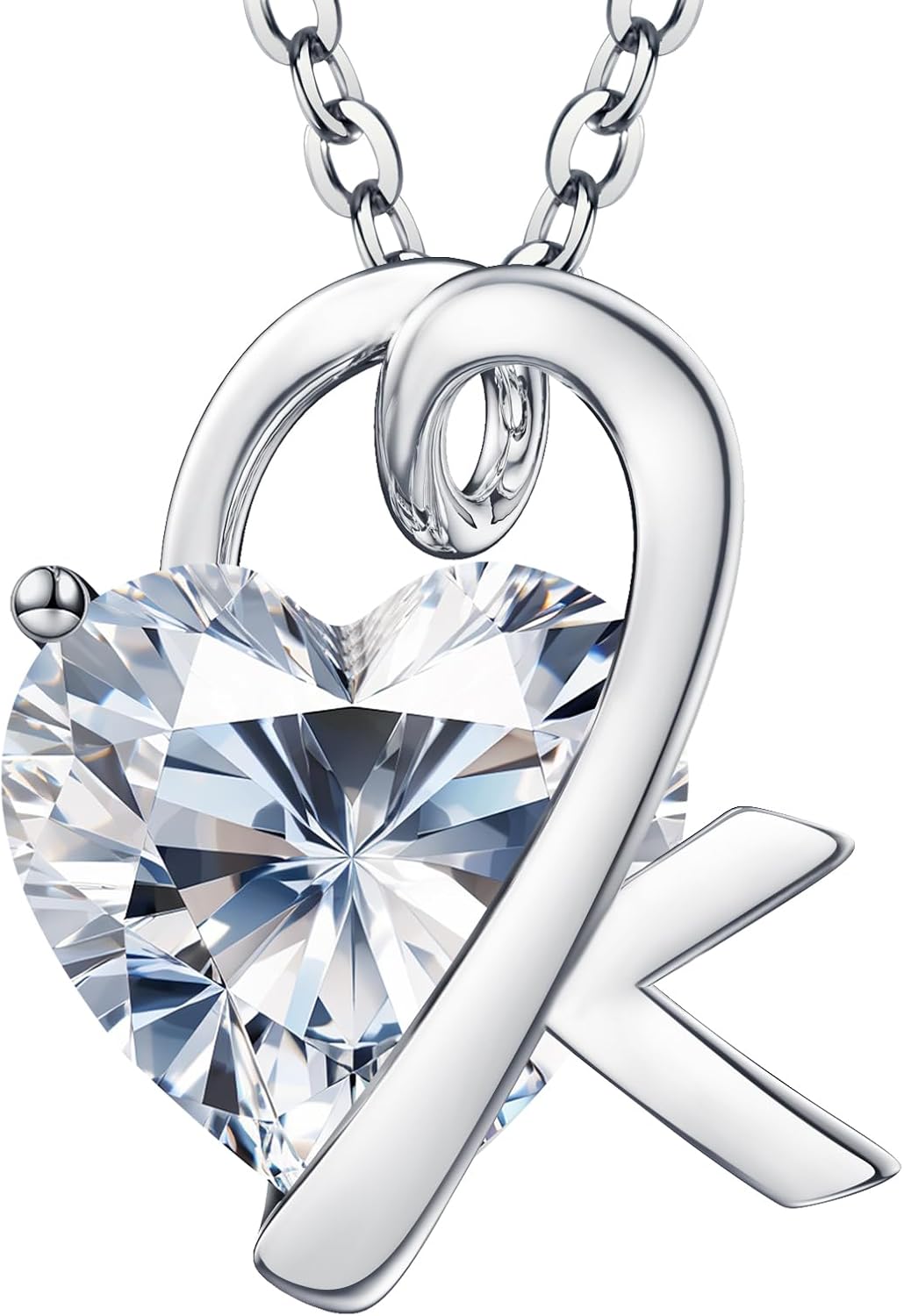 ForeverLove Heart Necklaces for Women, 4-2 Carats Heartshap Moissanite, Silver Pendant Jewelry, Anniversary Birthday Gifts for Wife, Girlfriend, Daughter, Mom