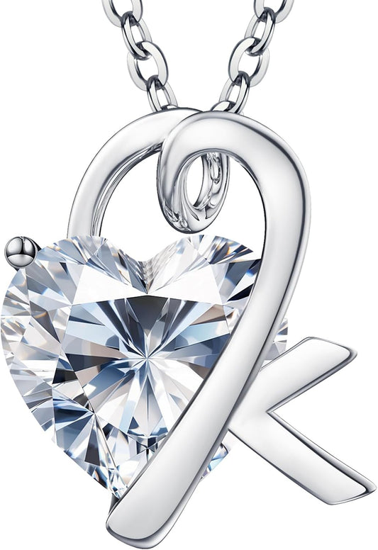 ForeverLove Heart Necklaces for Women, 4-2 Carats Heartshap Moissanite, Silver Pendant Jewelry, Anniversary Birthday Gifts for Wife, Girlfriend, Daughter, Mom