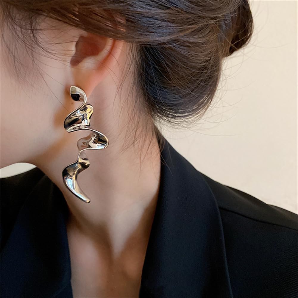 Irregular WaterDrop Earrings Melted Liquid Asymmetrical Drop Earrings for Women Embrace Minimalist Statement Earrings Jewelry