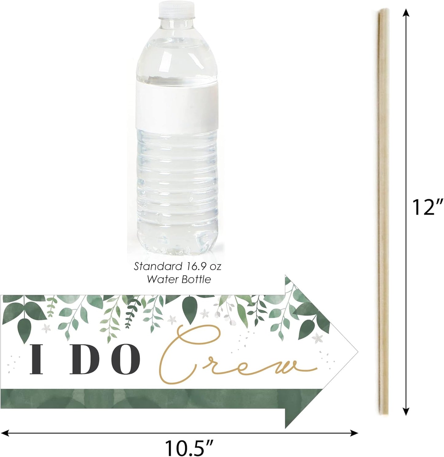 Big Dot of Happiness Funny Boho Botanical Bride - Greenery Bridal Shower and Wedding Party Photo Booth Props Kit - 10 Piece