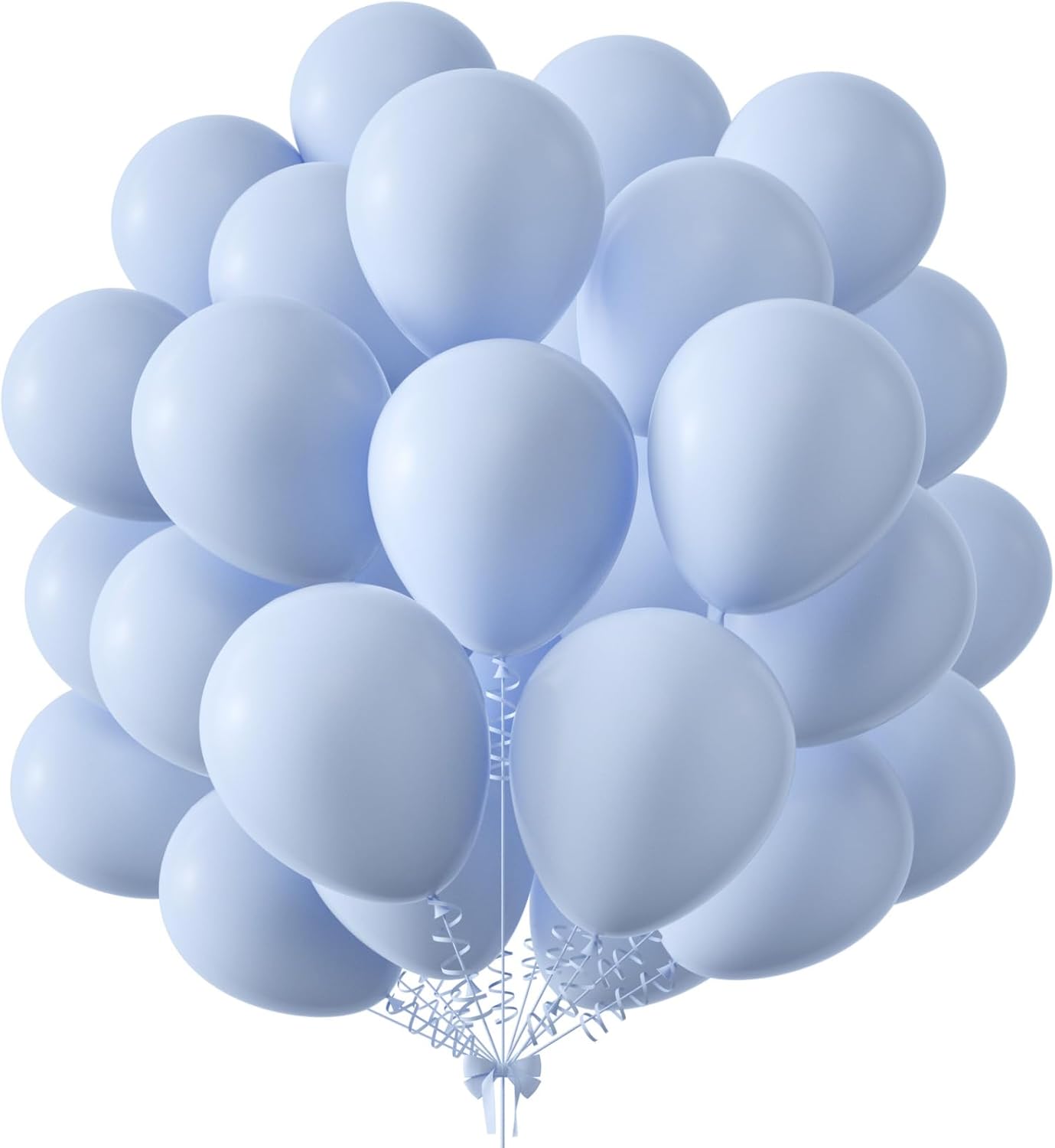 KALOR 12 Inch Pastel Blue Balloons, 50 Pcs Latex Helium Macaron Balloons for Kid's Birthday Party, Baby Shower, Wedding, Graduate Party Decorations