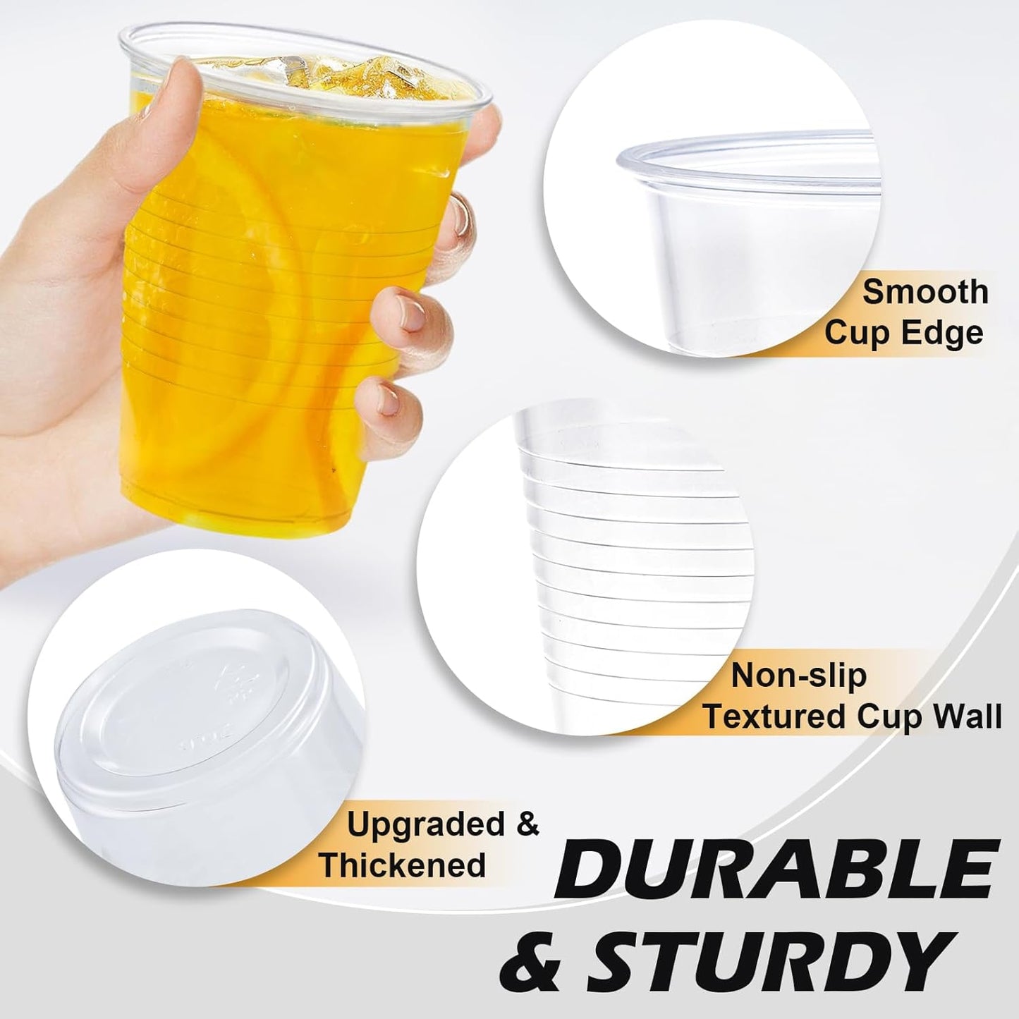 1000 Pack 9 oz Clear Plastic Cups, Small Plastic Cup Bulk, Clear Disposable Cocktail Cup, Cold Party Drinking Cups for Picnics, Ceremonies, Events