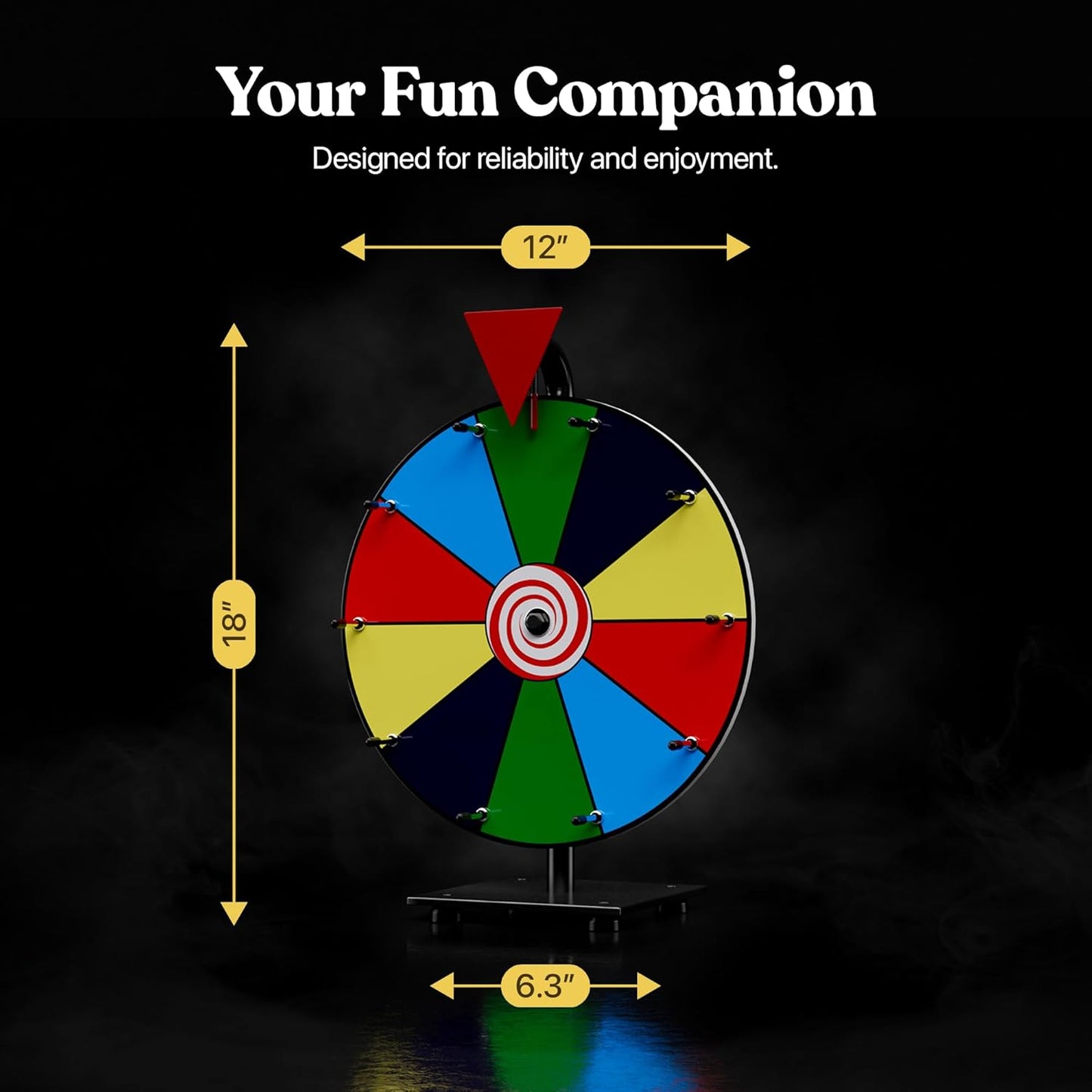 T-SIGN 12 Inch Heavy Duty Spinning Prize - 10 Slots Color Tabletop Roulette Spinner Wheel of Fortune - Spin The Wheel with Dry Erase Marker and Eraser Win The Fortune Spin Game for Trade Show