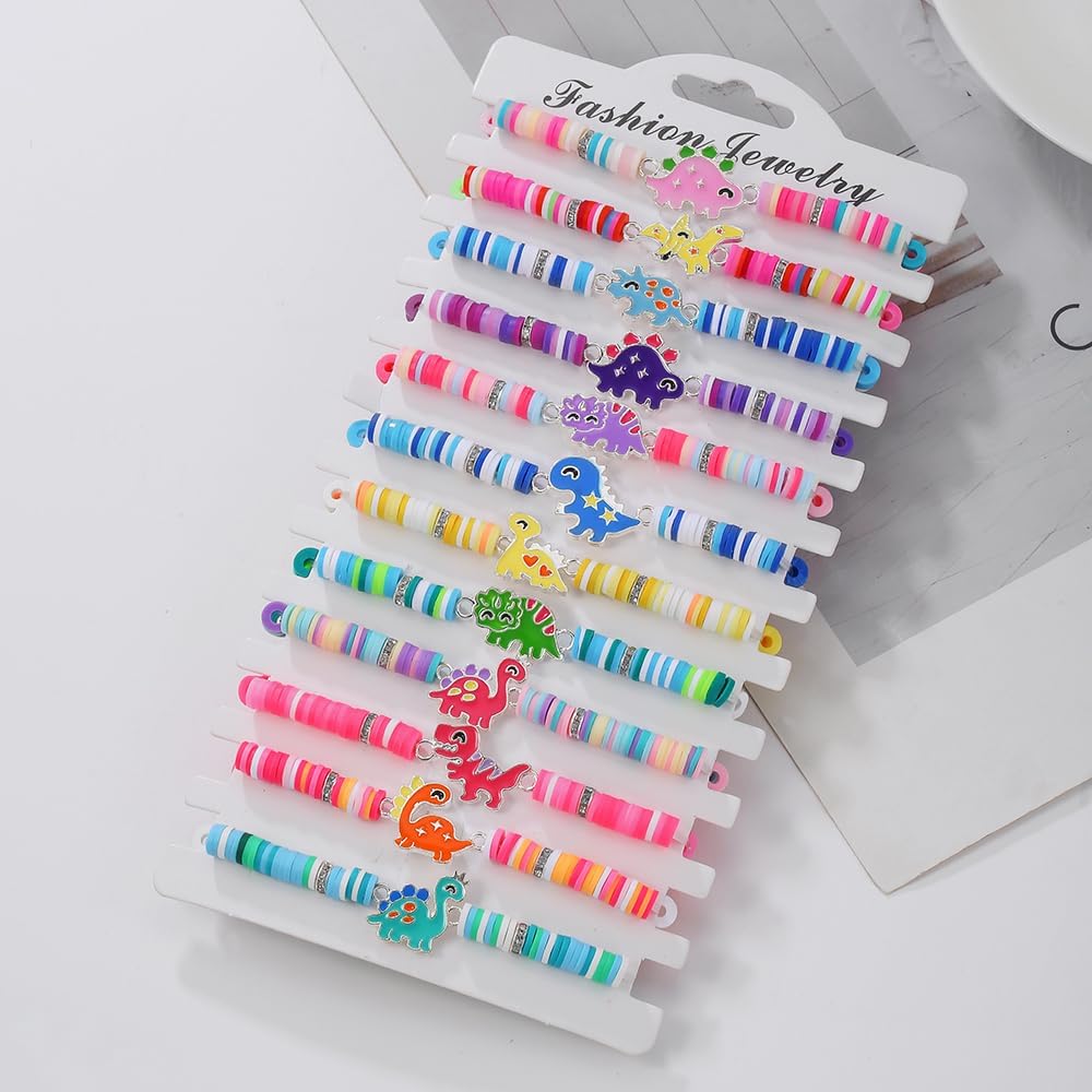 Friendship Bracelets Boho Stackable Bracelets for Women Surfer Heishi Clay Bead Bracelets Stretch Preppy Bracelets Colorful Boho Bracelets for Women