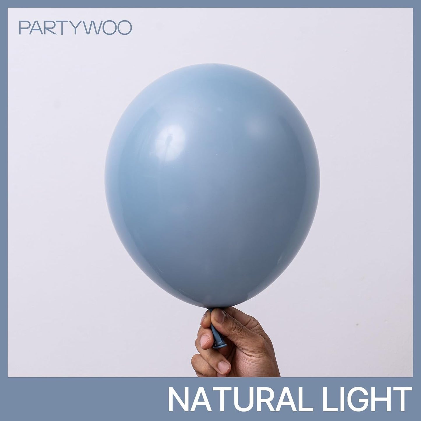 PartyWoo Dusty Blue Balloons 140pcs Different Sizes Pack of 18 12 10 5 Inch Slate Blue Boho Neutral Balloon Arch Kit for Baby Shower Graduation Cat Tornado Birthday Party Decorations Blue-F55