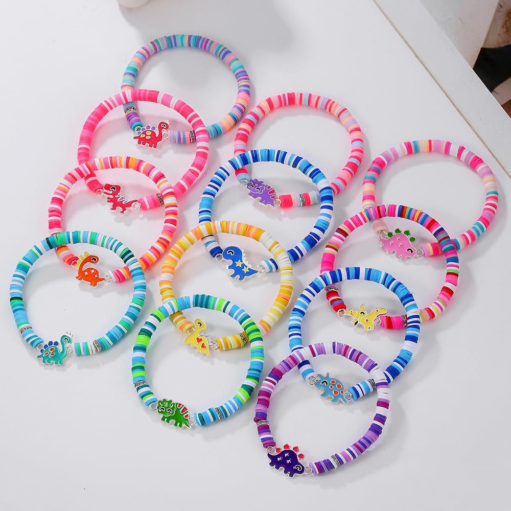 Friendship Bracelets Boho Stackable Bracelets for Women Surfer Heishi Clay Bead Bracelets Stretch Preppy Bracelets Colorful Boho Bracelets for Women