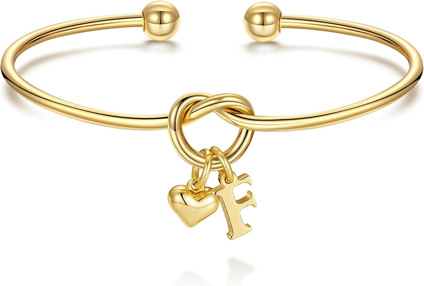 M MOOHAM Christmas Gifts for Women Teen Girls - Knot Initial Bracelets for Women, Bridesmaid Gifts Bridesmaids Proposal Gift Dainty Knot Letter A-Z Heart Initial Bracelet Jewelry Friendship Bracelets