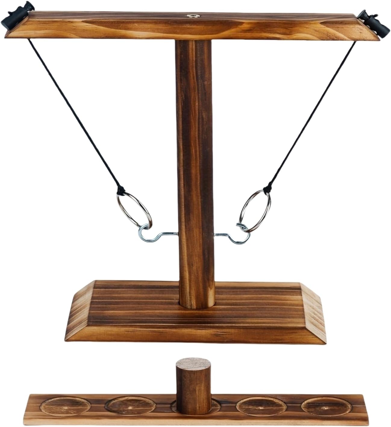 Ring Toss Game, Ring Throwing Game with Shot Put, Hook and Ring Throwing Game for Adults Kids, Fun Hook and Ring Game with Ladder