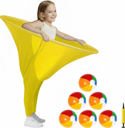 Giant Granny Pants Toss Game Set – Funny Outdoor Party Game with 6 Bouncy Balls & Air Pump | Hilarious Yard Toss Challenge for Families, Adults & Kids, BBQs, Team Events