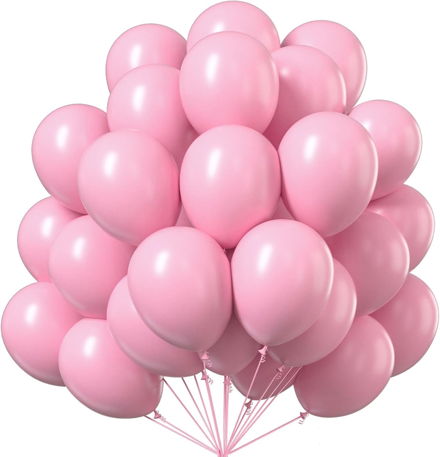 PartyWoo Cherry Pink Balloons 50 pcs 12 Inch Light Baby Pale Pink Latex Balloons for Baby Shower Gender Reveal Valentine's Day Engagement Wedding Princess Birthday Party Decorations Pink-Q09