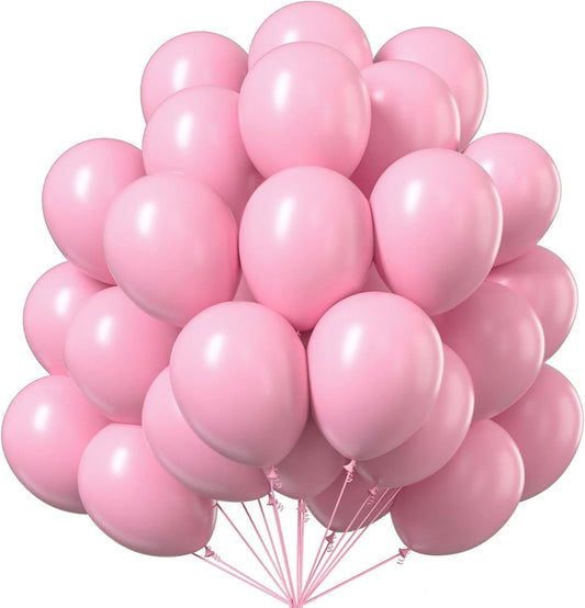 PartyWoo Cherry Pink Balloons 50 pcs 12 Inch Light Baby Pale Pink Latex Balloons for Baby Shower Gender Reveal Valentine's Day Engagement Wedding Princess Birthday Party Decorations Pink-Q09