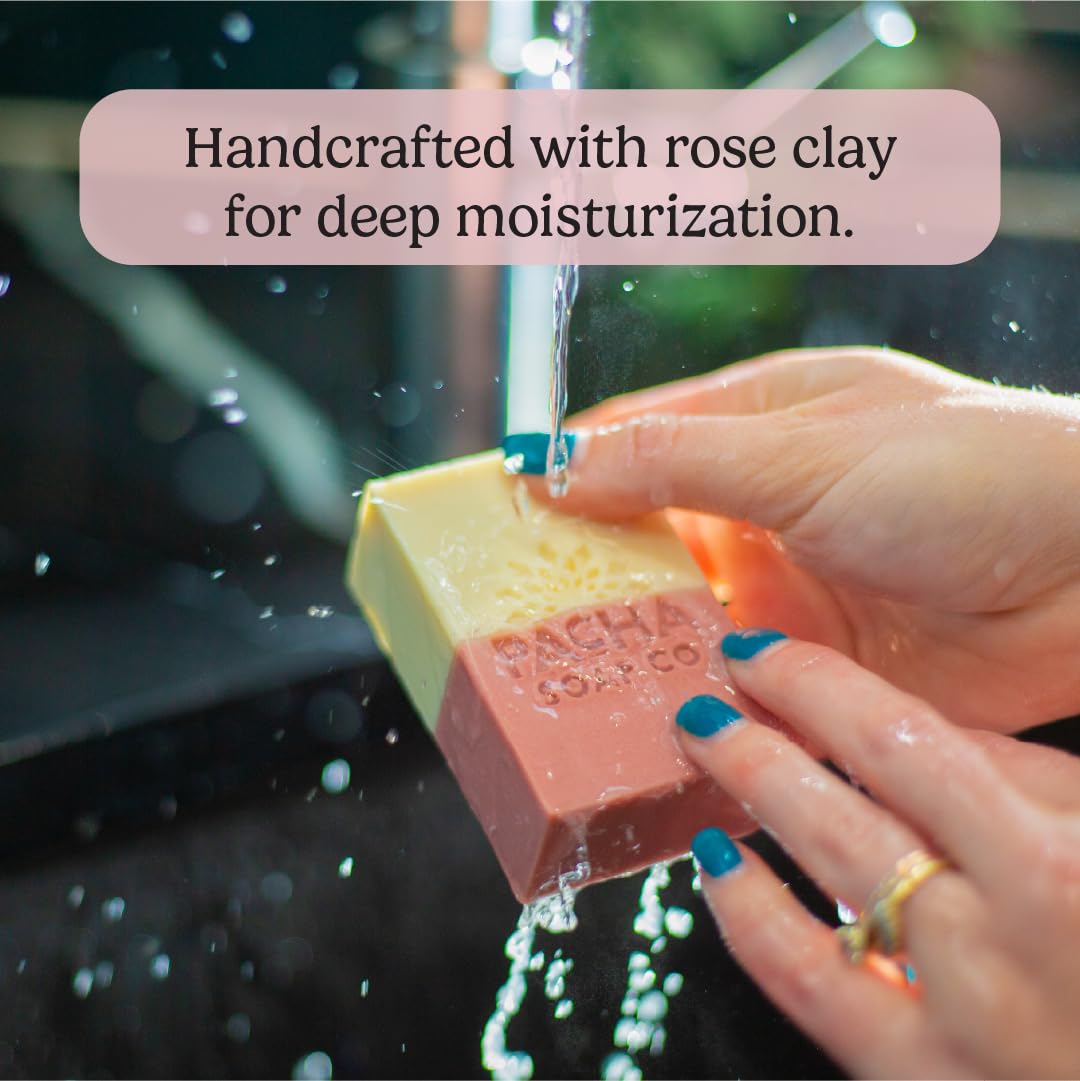 Pacha Soap Co. Bar Soap, Bright Bubbles Bundle - Jasmine Gardenia, Lavender & Blue Tansy & Pachafetti, Handmade, Hydrating, Artisan Face Wash, Hand Cleanser & Body Wash, Made in USA, 3-Pack (4 oz ea)