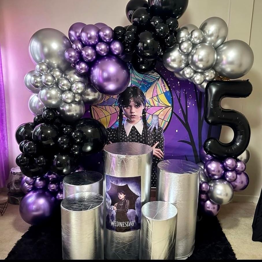 7 Number Balloon 40 Inch, Black Party Supplies, 7th Birthday Balloons Decorations