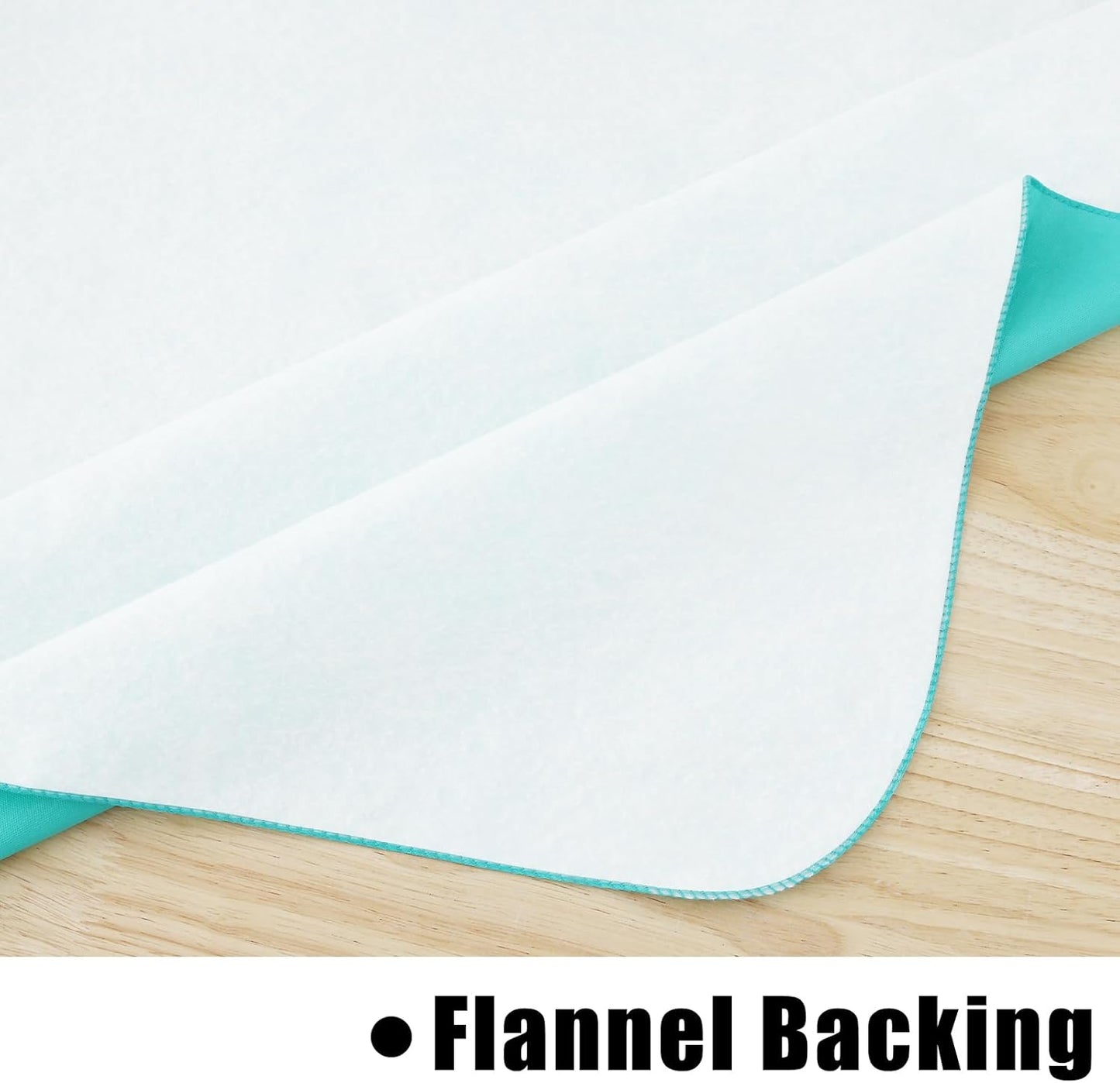 homing Rectangle Vinyl Tablecloth, Waterproof Spillproof Plastic Flannel Backed Table Cloth, Wipe Clean Table Cover for Dining, Buffet Parties and Camping (Teal, 52" x 70")
