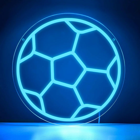 Soccer Neon Sign,Soccer LED Neon Signs for Wall Decor, Dimmable USB-Powered Football Light with ON/OFF Switch for Bedroom, Living Room, Game Room, Club, Kids Holiday Gifts